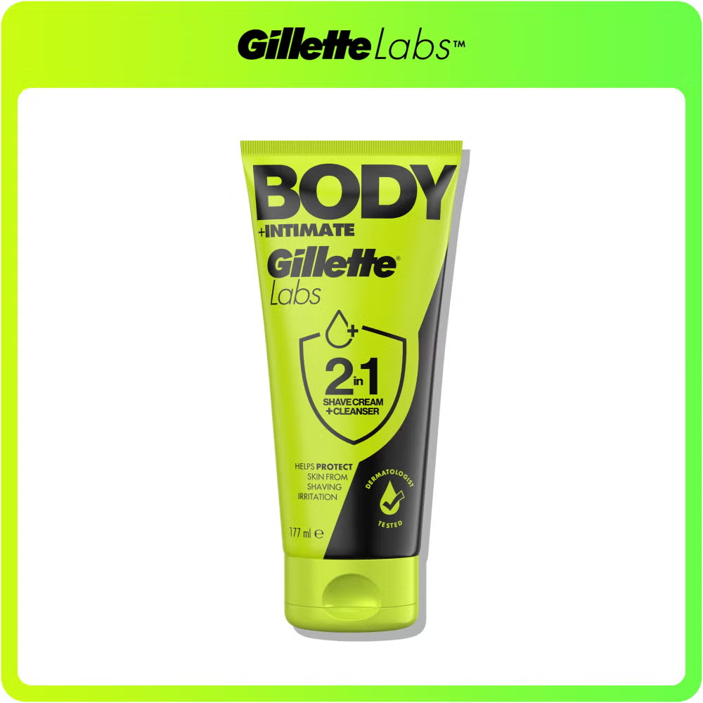 GilletteLabs Body + Intimate 2-in-1 Shave Cream Cleanser, 177ml Image 1