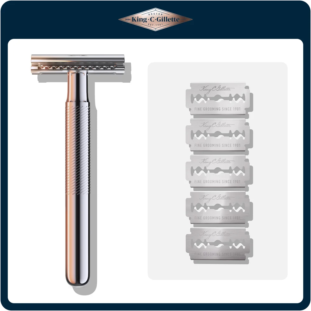 King C. Gillette safety razor and five replacement blades